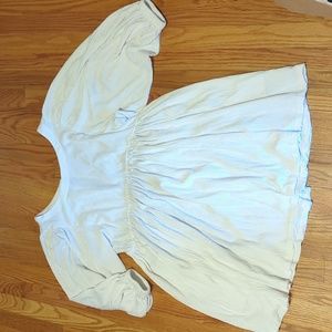 Urban Daisy Flounce Puff Sleeve Dress S/M Ivory